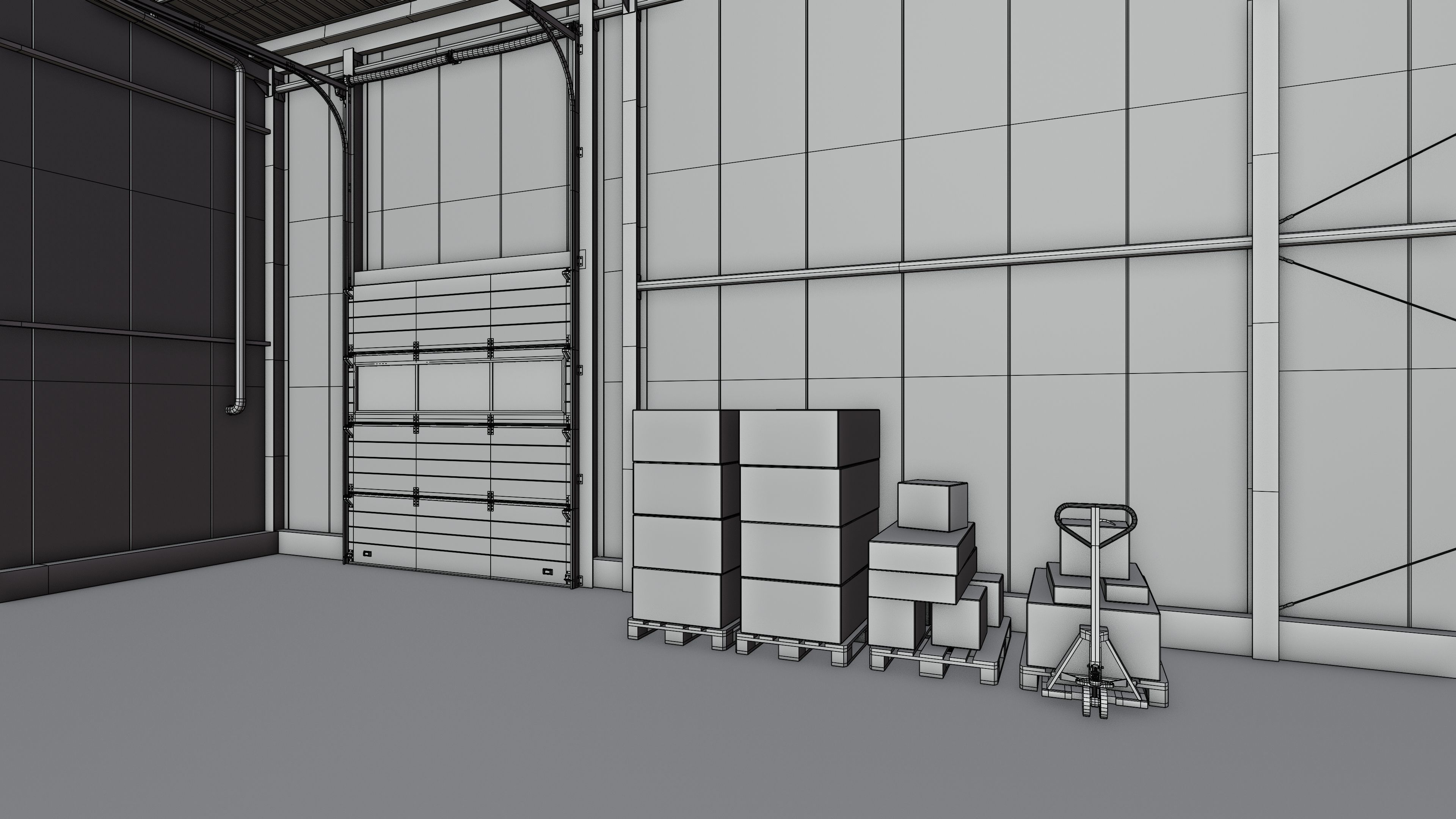 Industrial Warehouse Interior 14 Low-poly 3D model_16