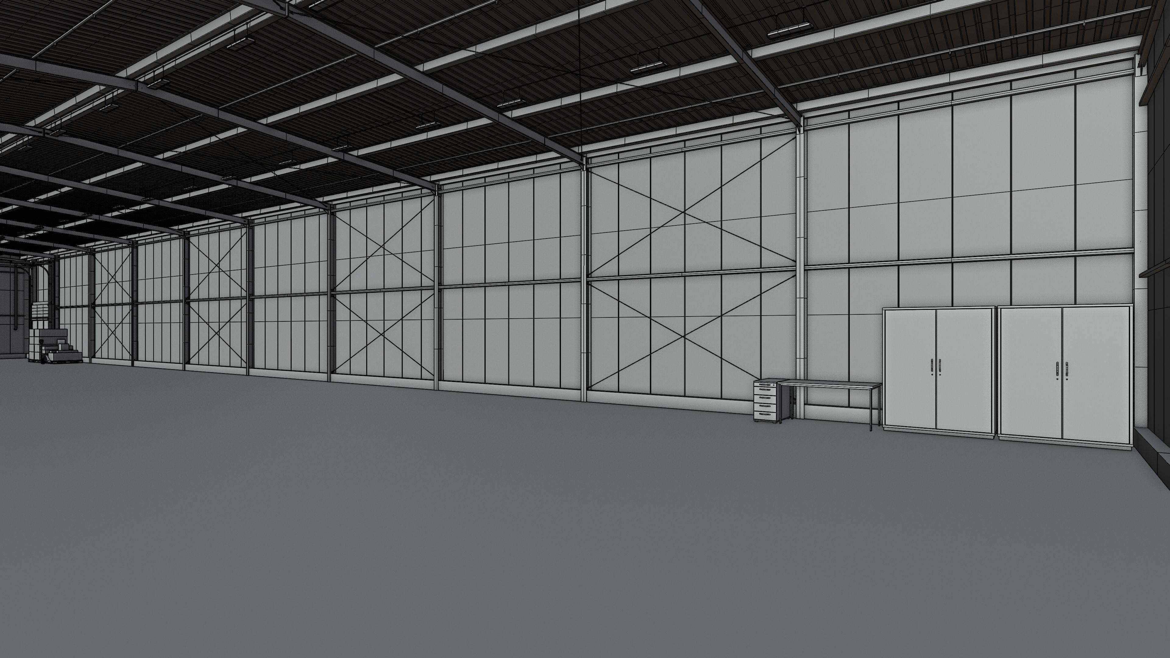 Industrial Warehouse Interior 14 Low-poly 3D model_12