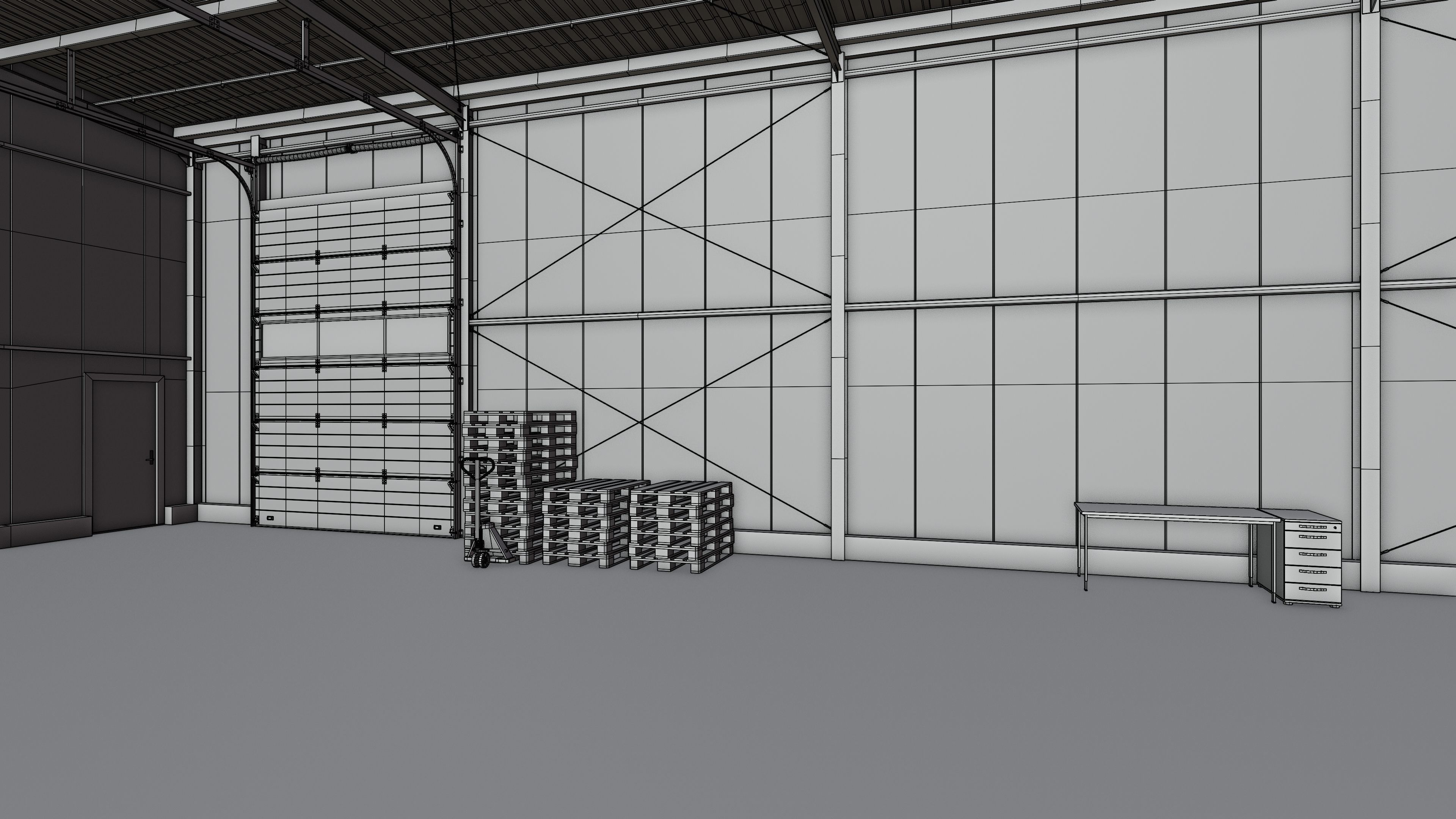 Industrial Warehouse Interior 14 Low-poly 3D model_14