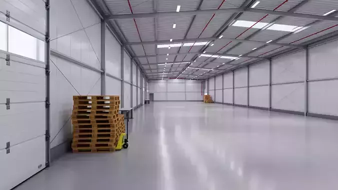 Industrial Warehouse Interior 14 Low-poly 3D model