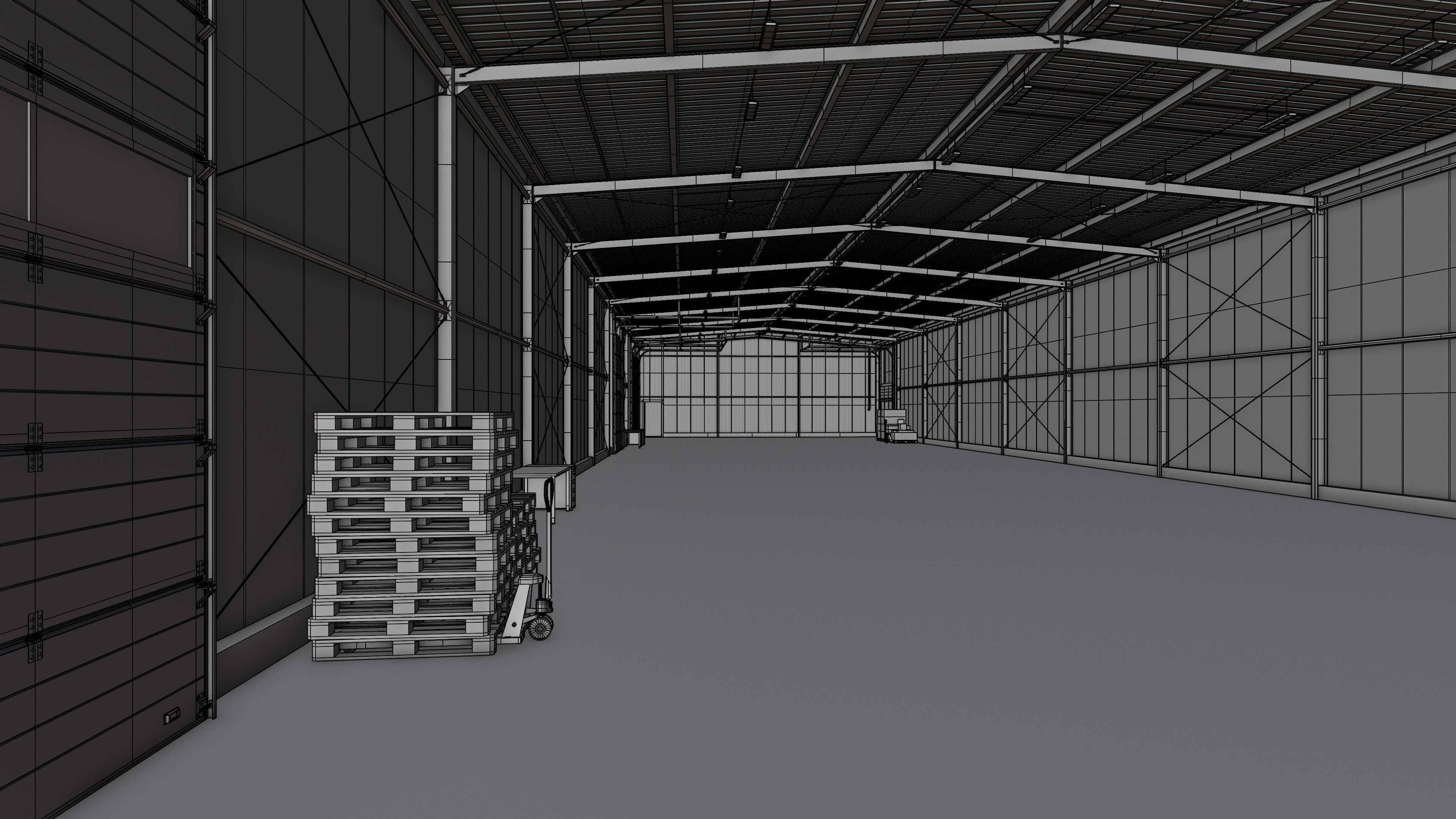 Industrial Warehouse Interior 14 Low-poly 3D model_10