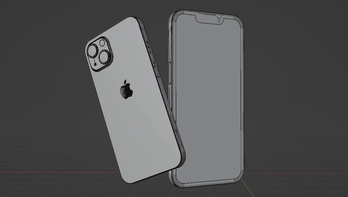 Apple iphone 13 and 13 mini  Low-poly 3D model_6