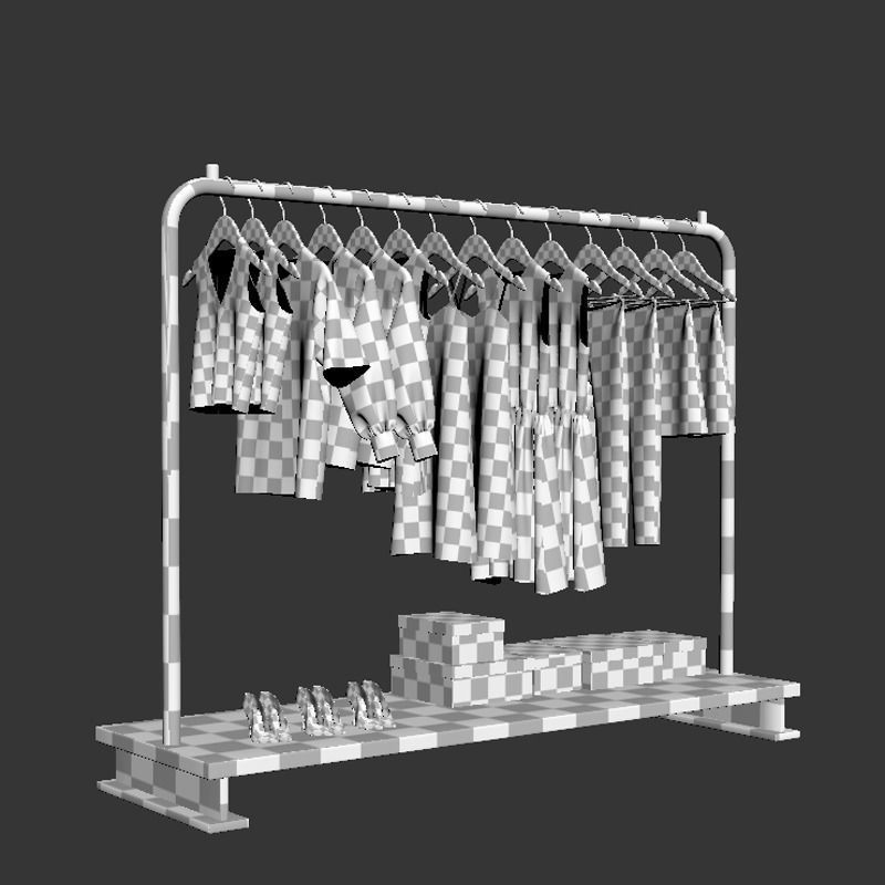 Womens wardrobe 3D model_12