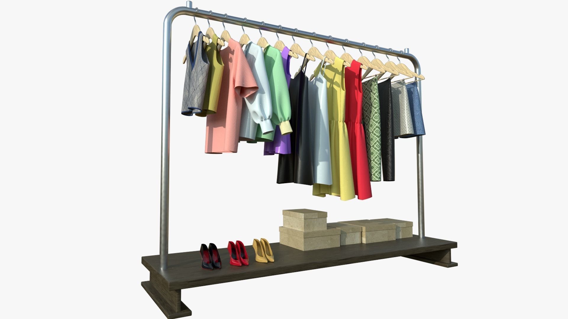 Womens wardrobe 3D model_2