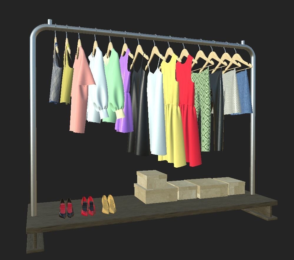 Womens wardrobe 3D model_11