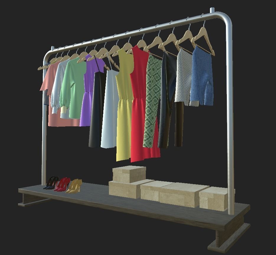 Womens wardrobe 3D model_8