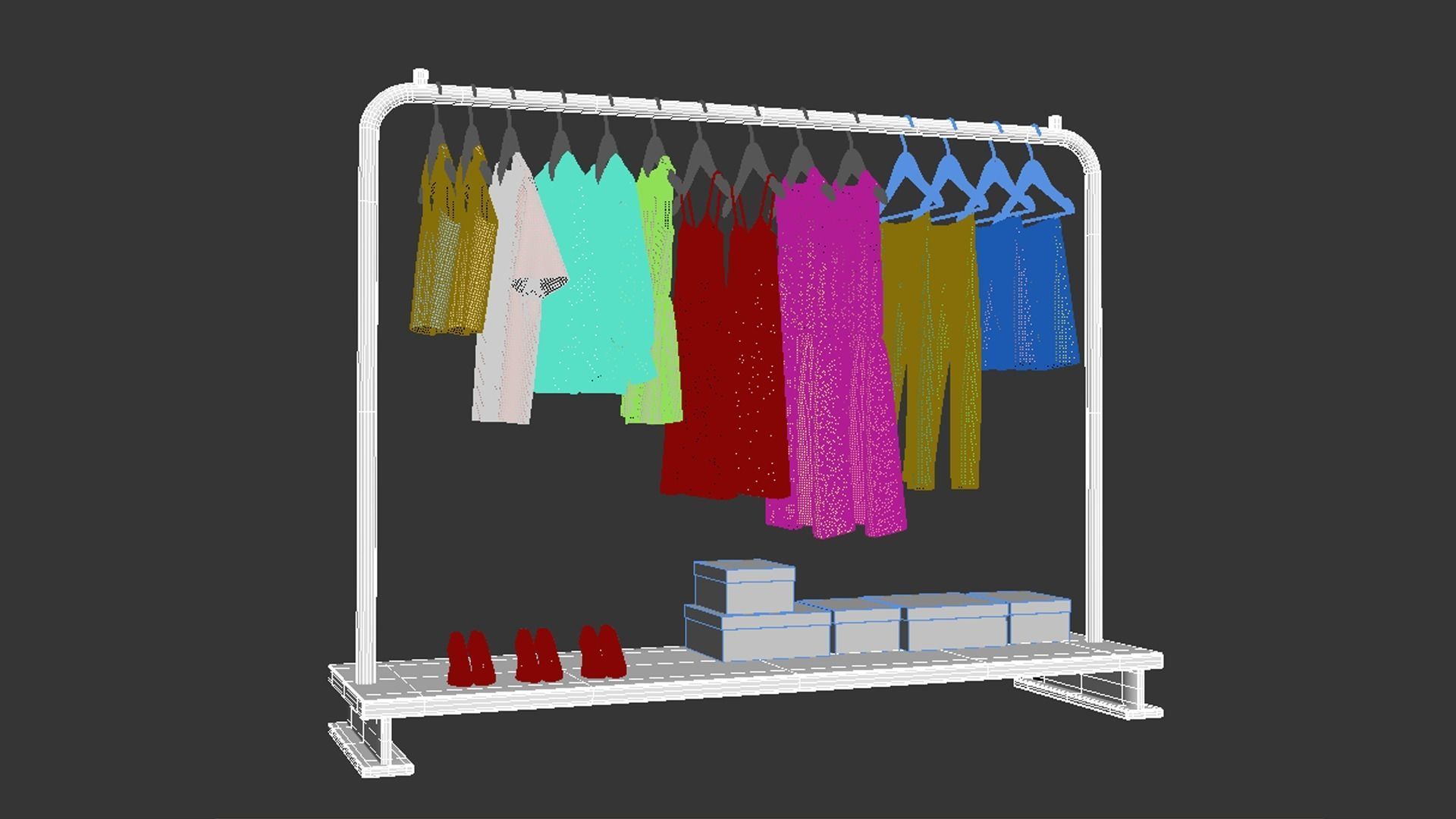 Womens wardrobe 3D model_13
