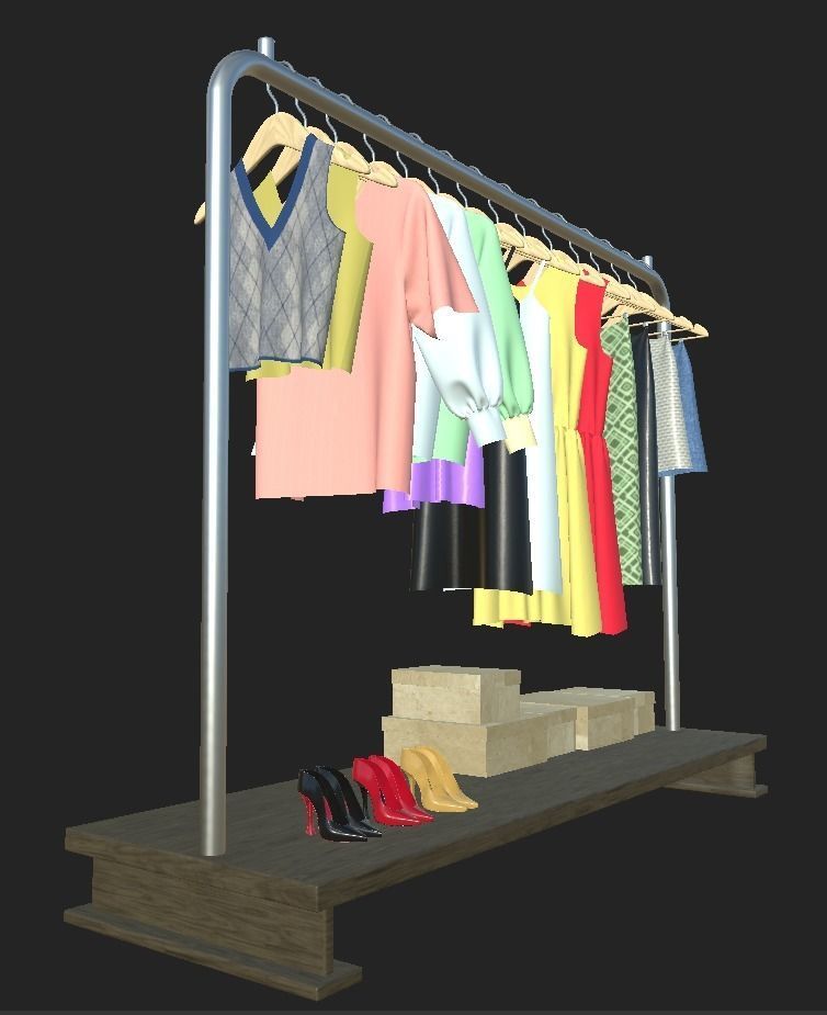 Womens wardrobe 3D model_10