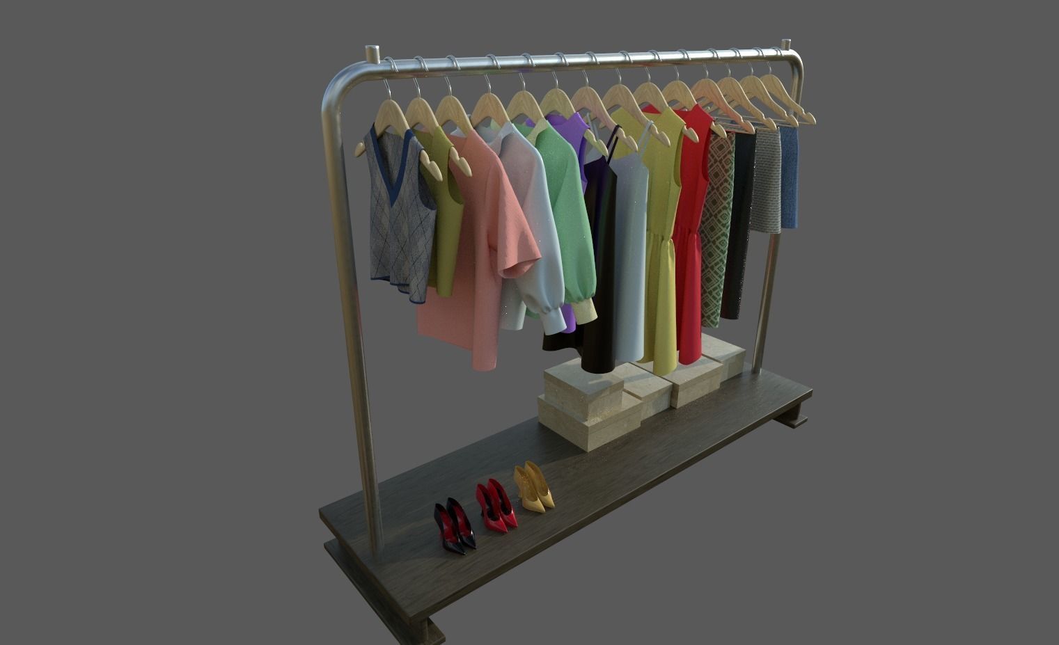 Womens wardrobe 3D model_6
