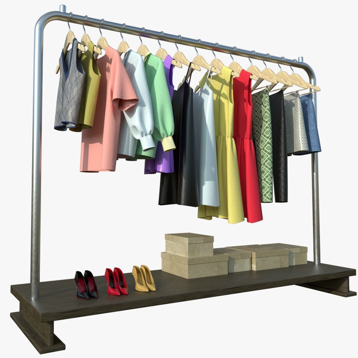 Womens wardrobe 3D model_3