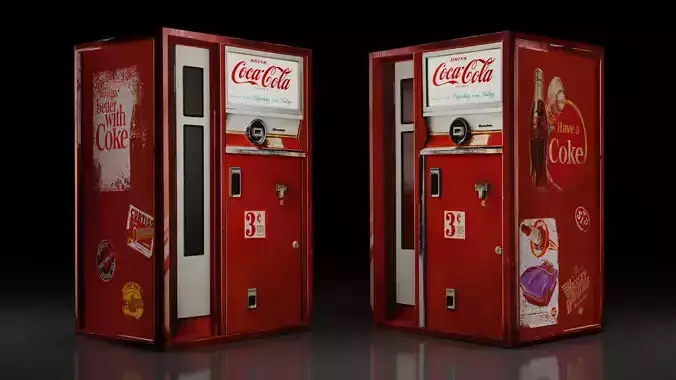 Vintage Coke Vending Machine Free low-poly 3D model