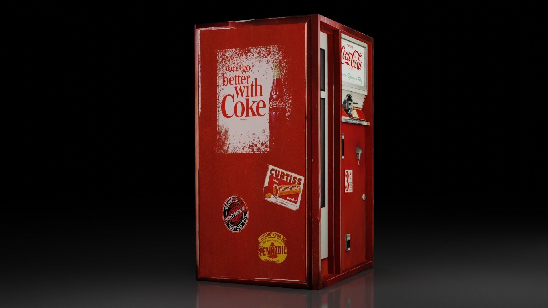 Vintage Coke Vending Machine Free low-poly 3D model_5