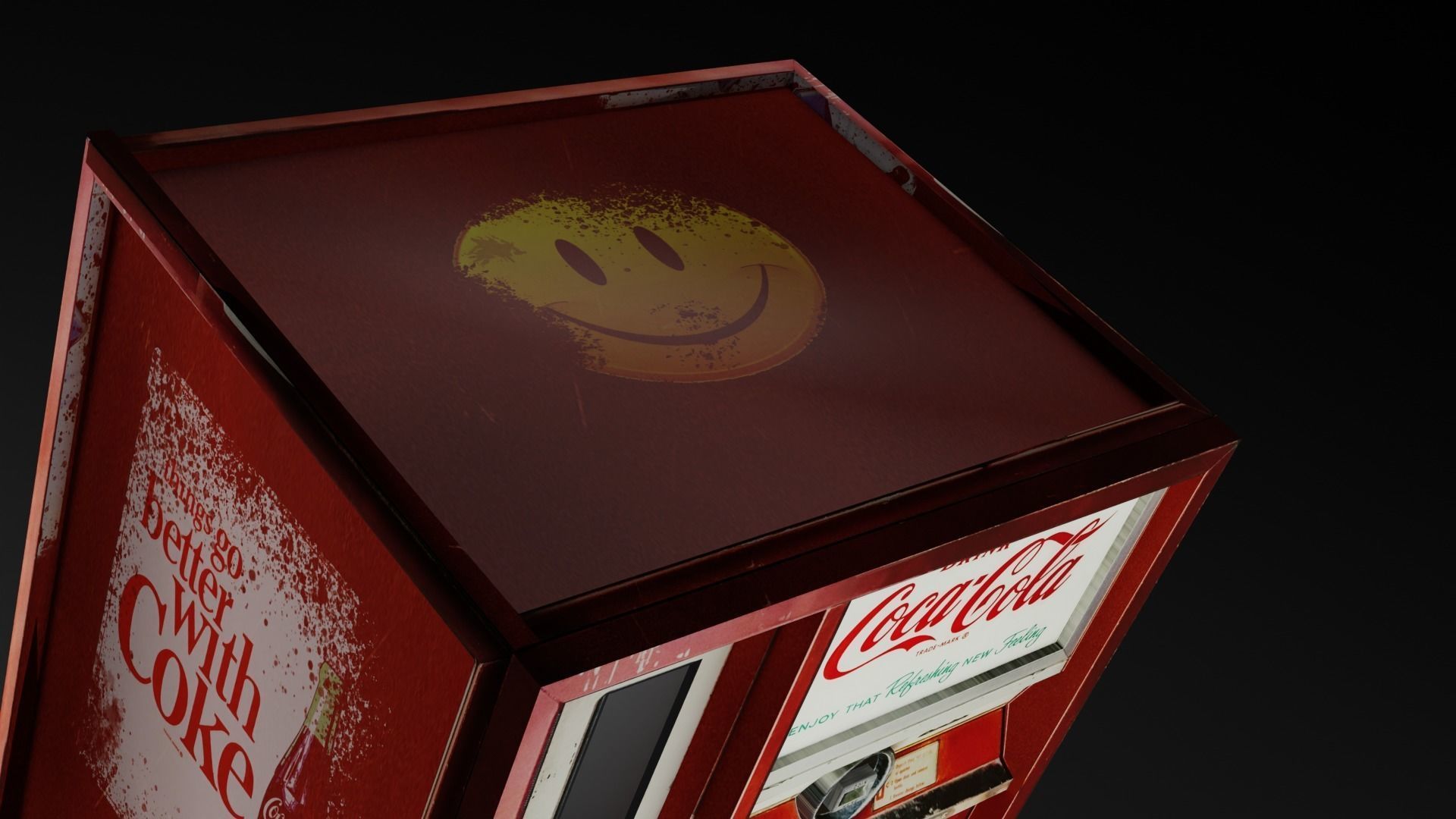 Vintage Coke Vending Machine Free low-poly 3D model_2