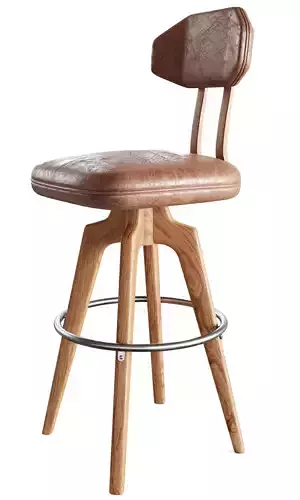 Reeves Swivel Bar Stool With Ash Legs