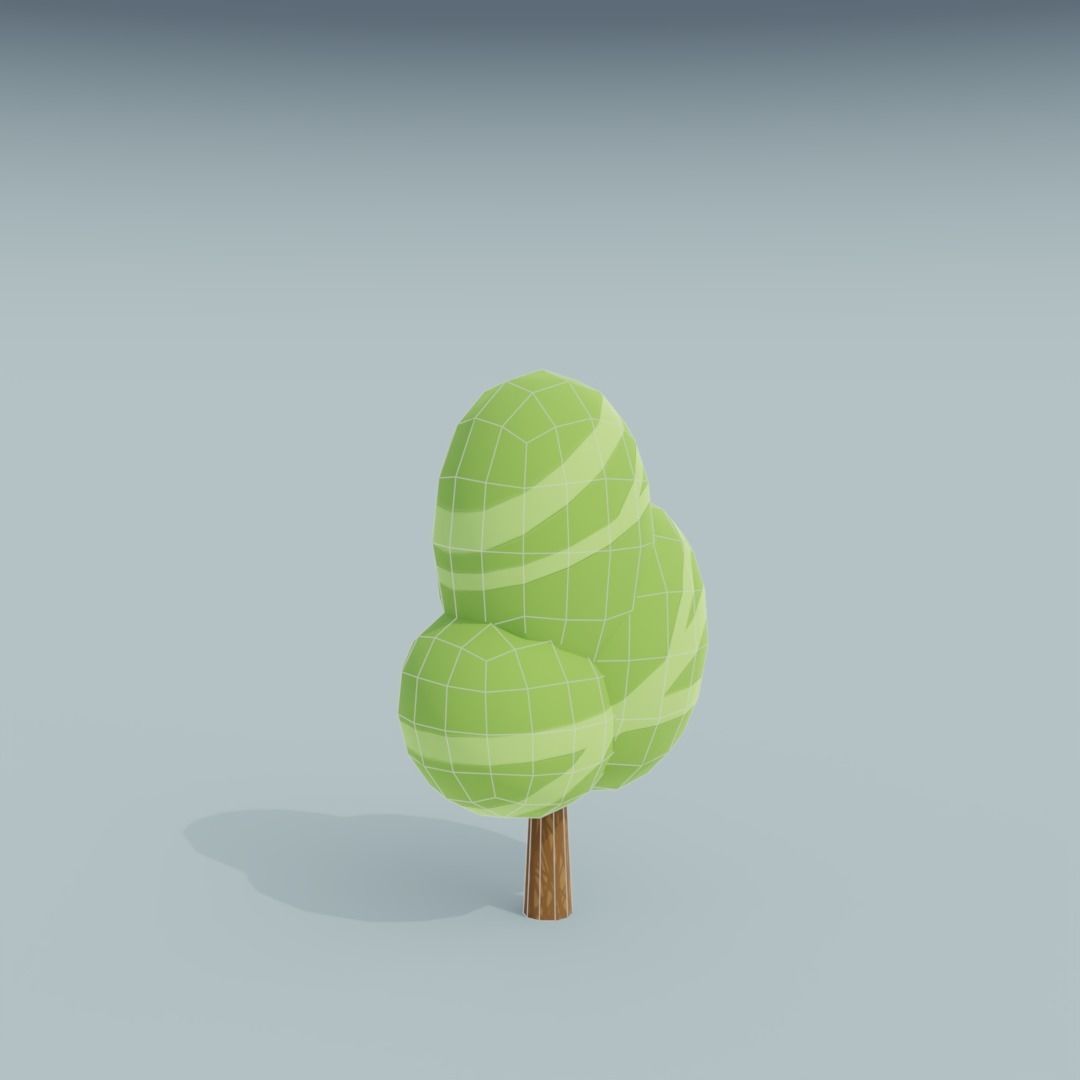 3D Asset - Low-poly stylized trees set Low-poly 3D model_27