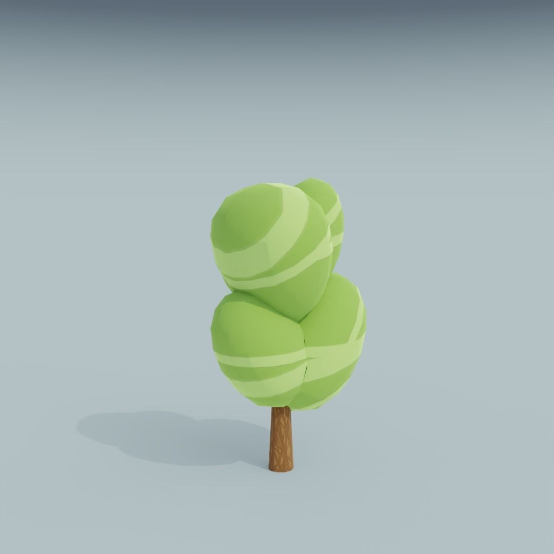 3D Asset - Low-poly stylized trees set Low-poly 3D model_28