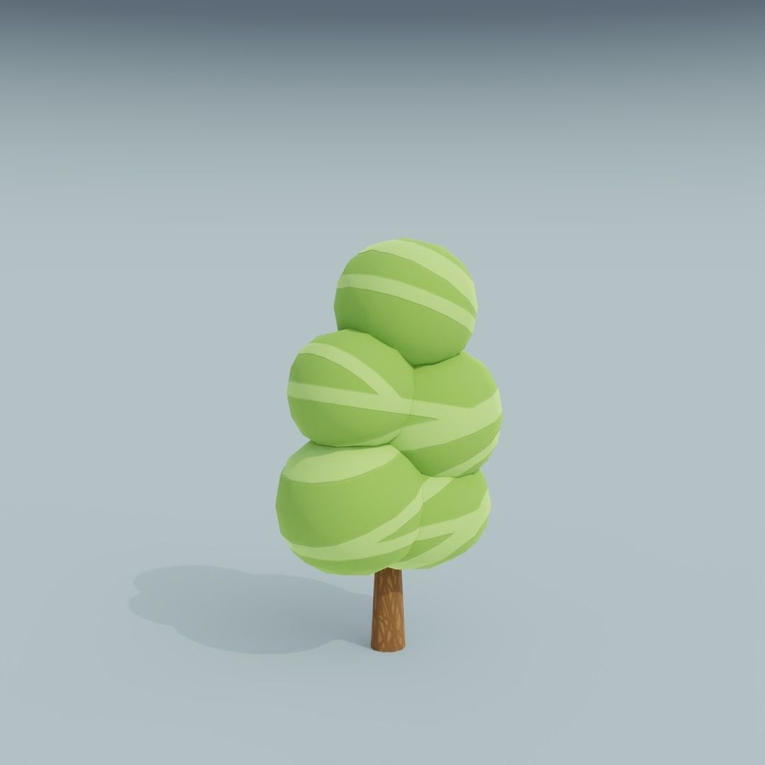 3D Asset - Low-poly stylized trees set Low-poly 3D model_32