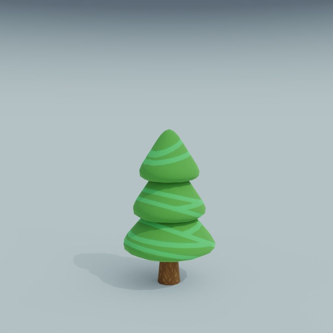 3D Asset - Low-poly stylized trees set Low-poly 3D model_18