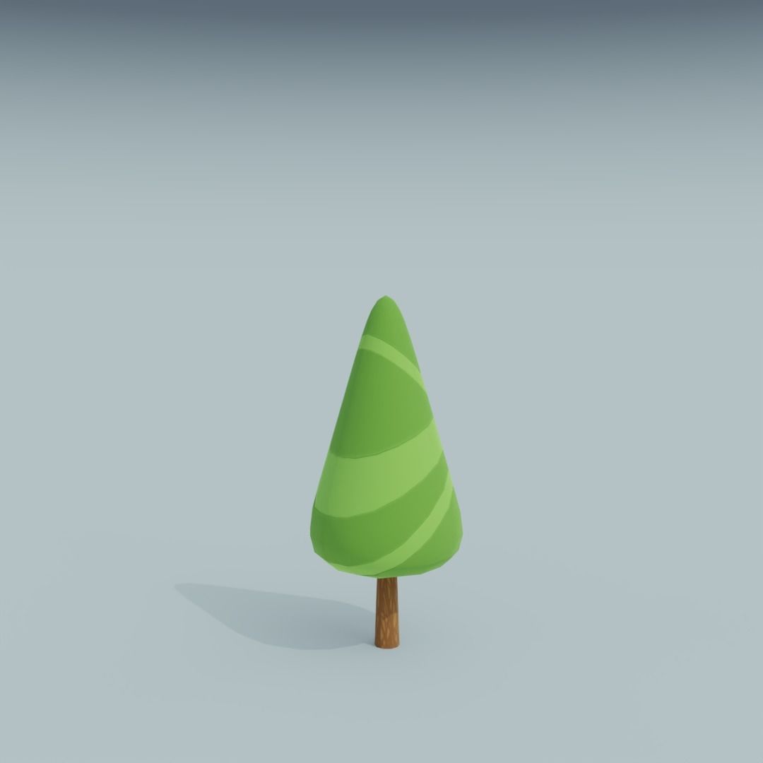 3D Asset - Low-poly stylized trees set Low-poly 3D model_4