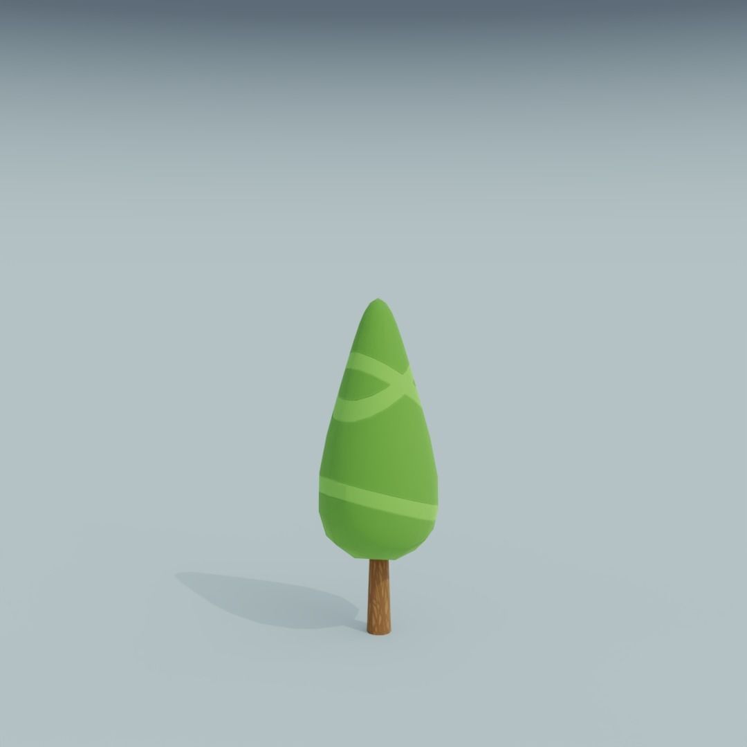 3D Asset - Low-poly stylized trees set Low-poly 3D model_10