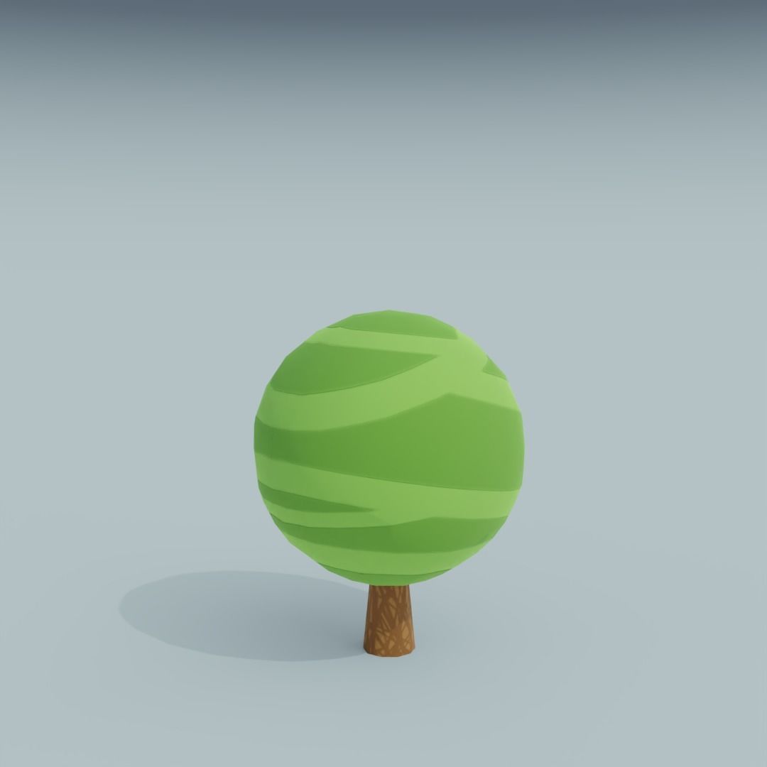 3D Asset - Low-poly stylized trees set Low-poly 3D model_16