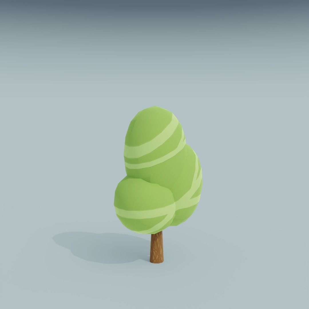 3D Asset - Low-poly stylized trees set Low-poly 3D model_26