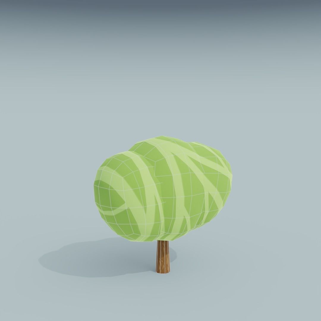 3D Asset - Low-poly stylized trees set Low-poly 3D model_31