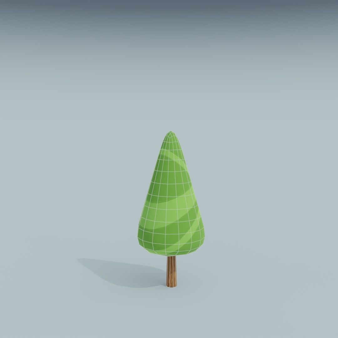 3D Asset - Low-poly stylized trees set Low-poly 3D model_5