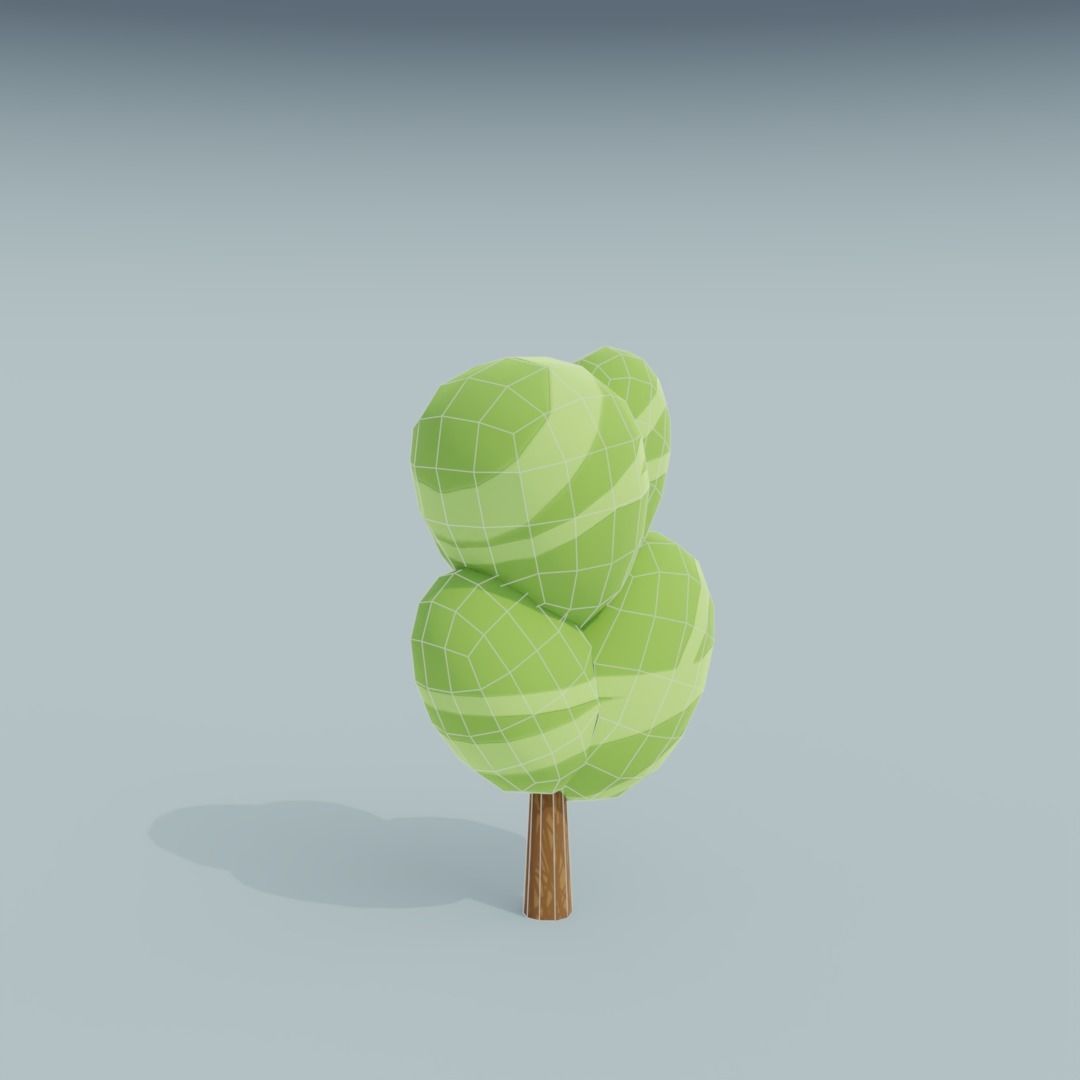 3D Asset - Low-poly stylized trees set Low-poly 3D model_29