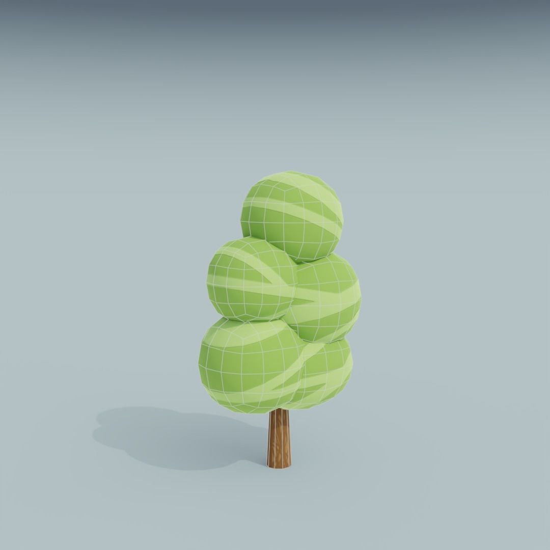 3D Asset - Low-poly stylized trees set Low-poly 3D model_33