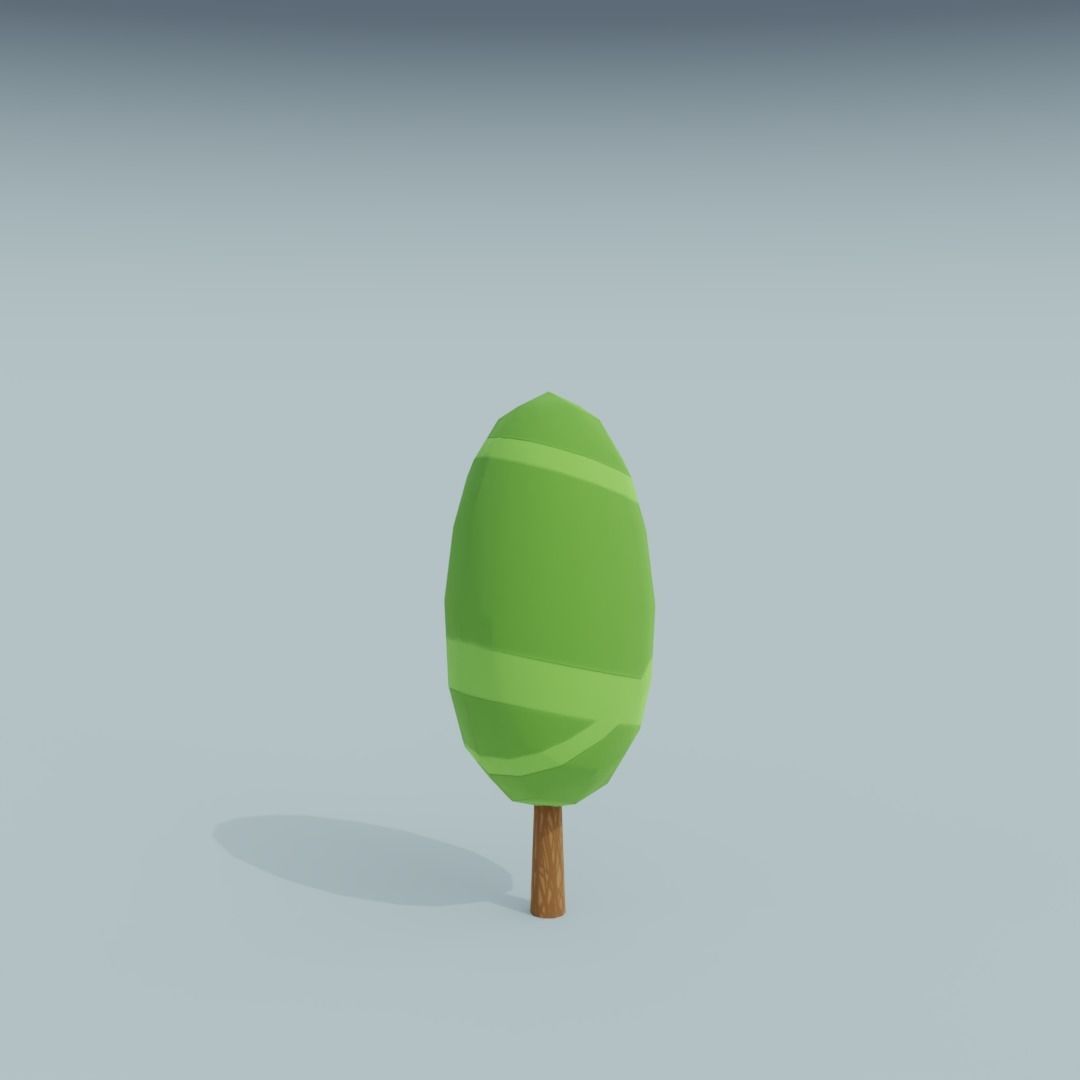 3D Asset - Low-poly stylized trees set Low-poly 3D model_6