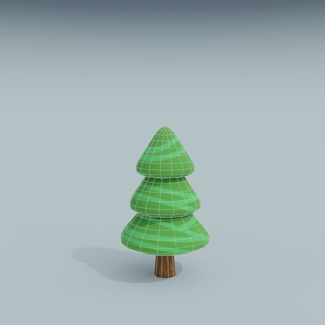 3D Asset - Low-poly stylized trees set Low-poly 3D model_19