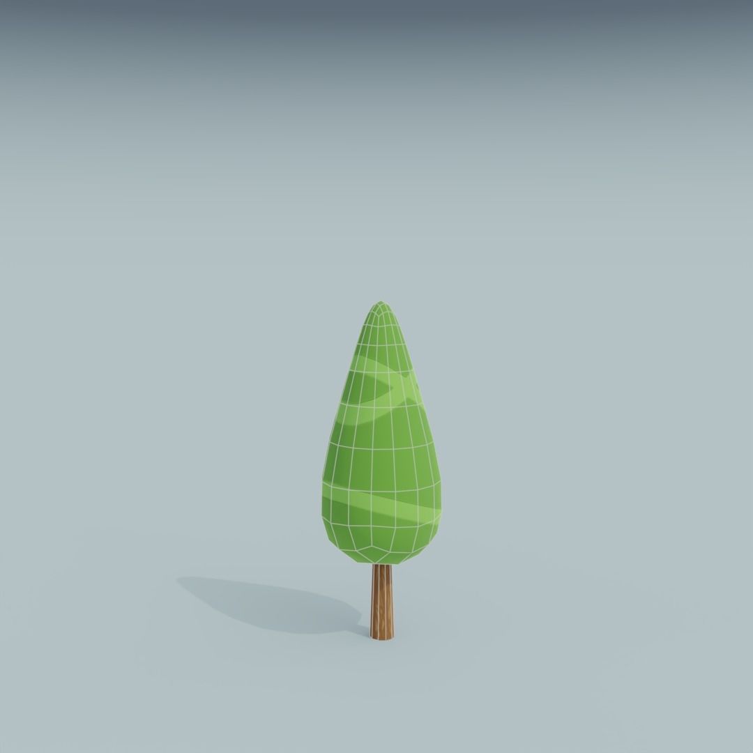 3D Asset - Low-poly stylized trees set Low-poly 3D model_11