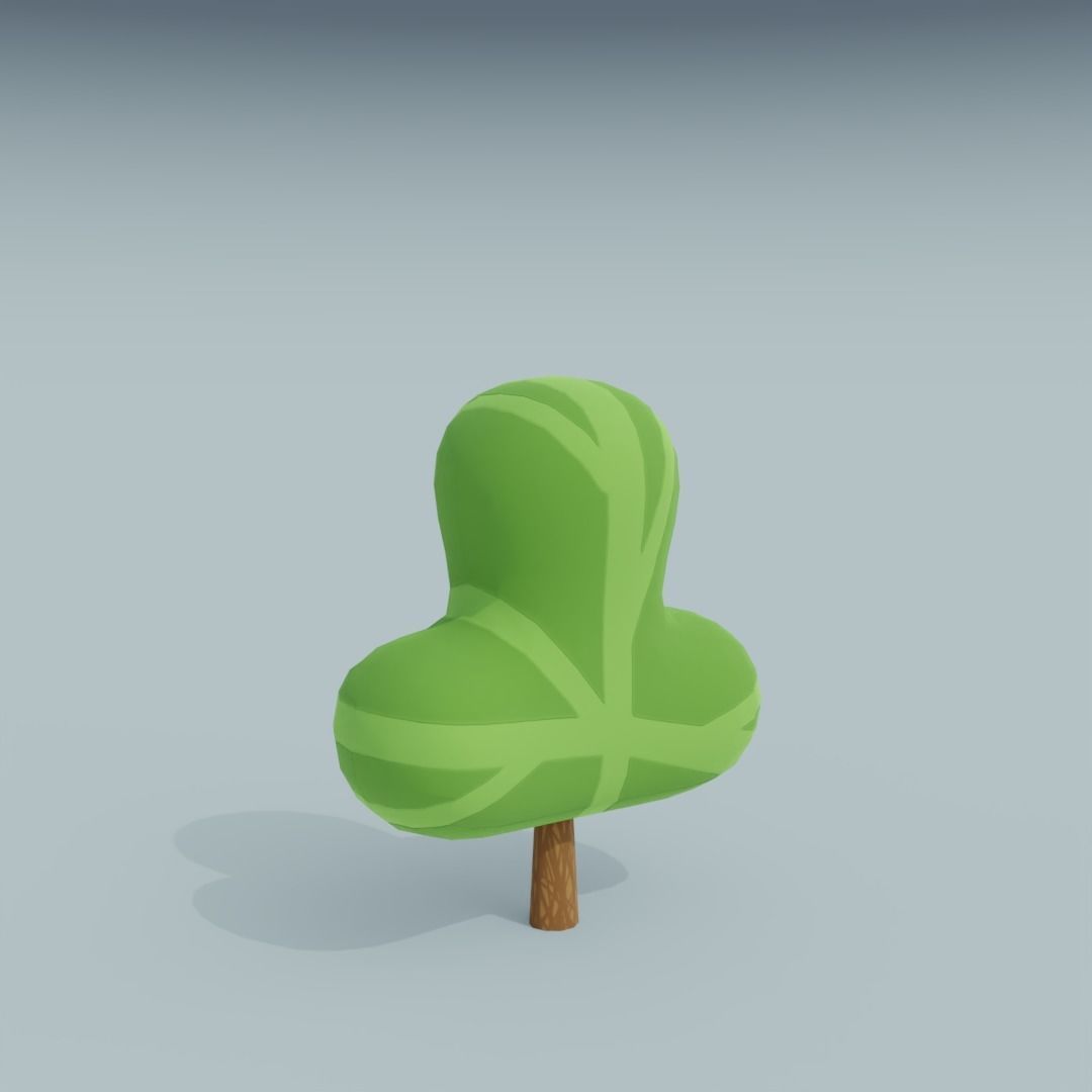 3D Asset - Low-poly stylized trees set Low-poly 3D model_34