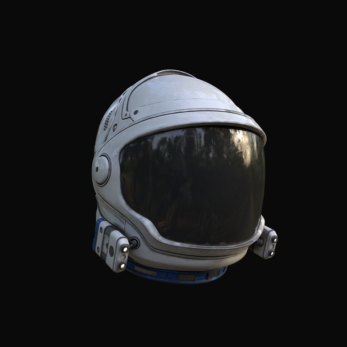 Astronaut Helmet Low-poly 3D model_1