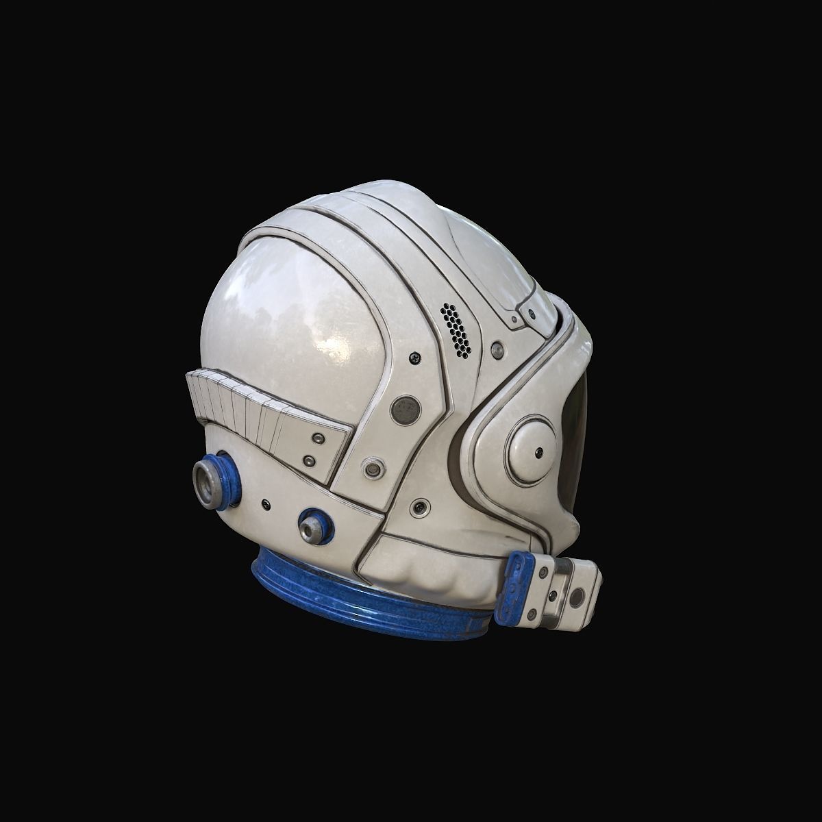 Astronaut Helmet Low-poly 3D model_3