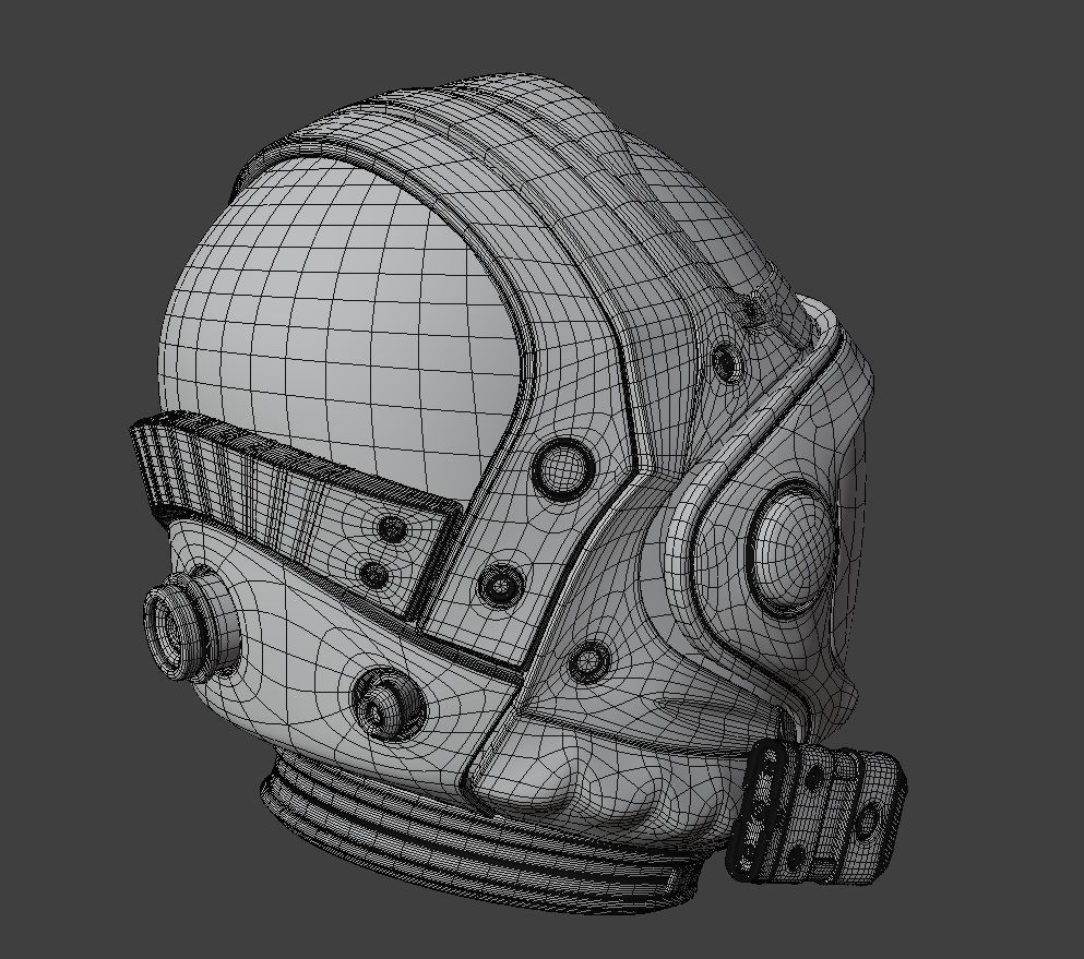 Astronaut Helmet Low-poly 3D model_6