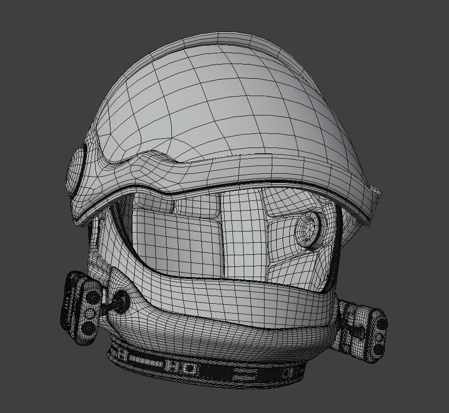 Astronaut Helmet Low-poly 3D model_9