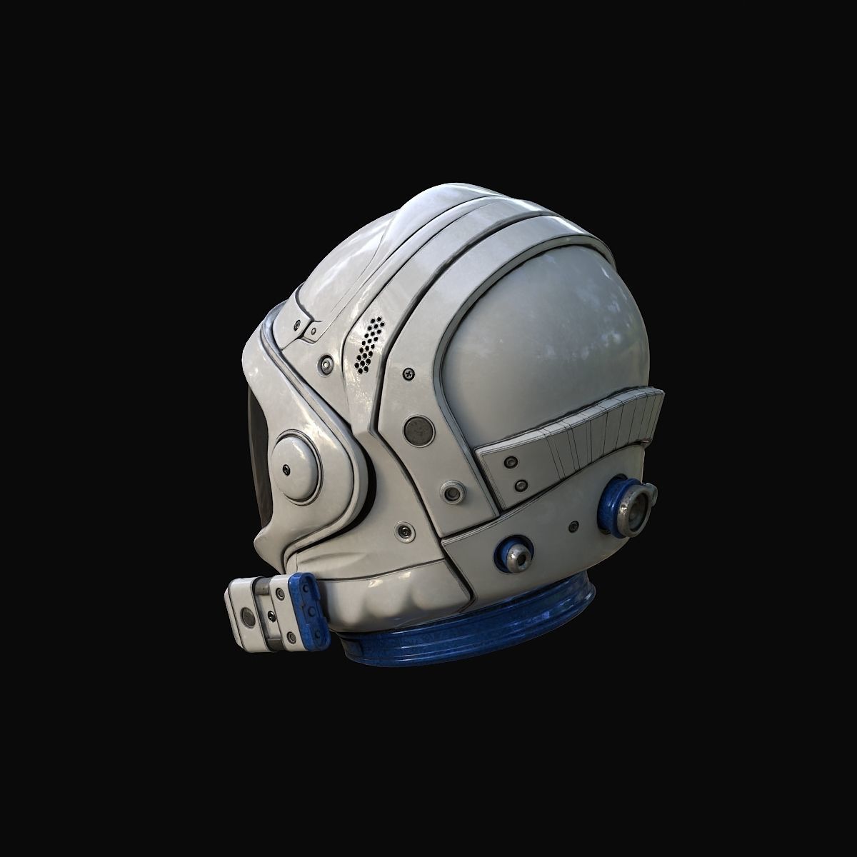 Astronaut Helmet Low-poly 3D model_2