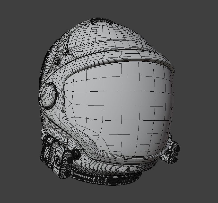 Astronaut Helmet Low-poly 3D model_8