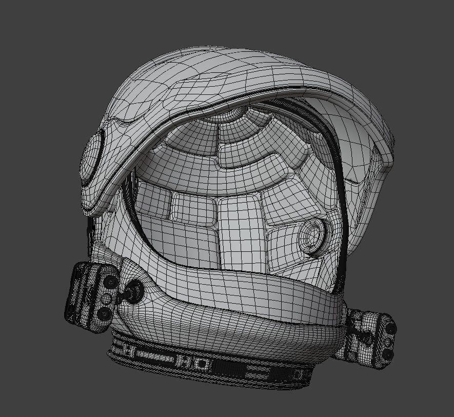 Astronaut Helmet Low-poly 3D model_10