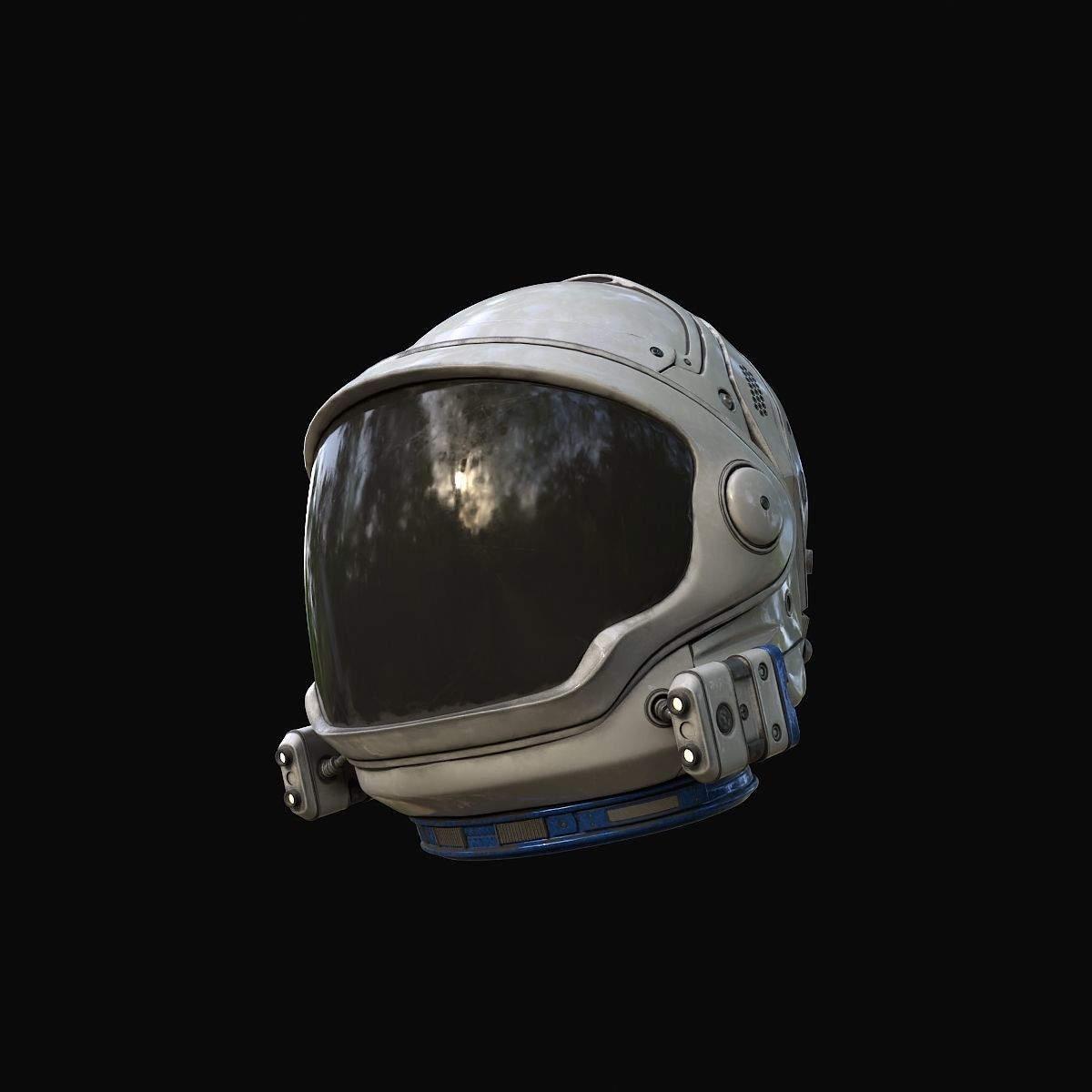 Astronaut Helmet Low-poly 3D model_4