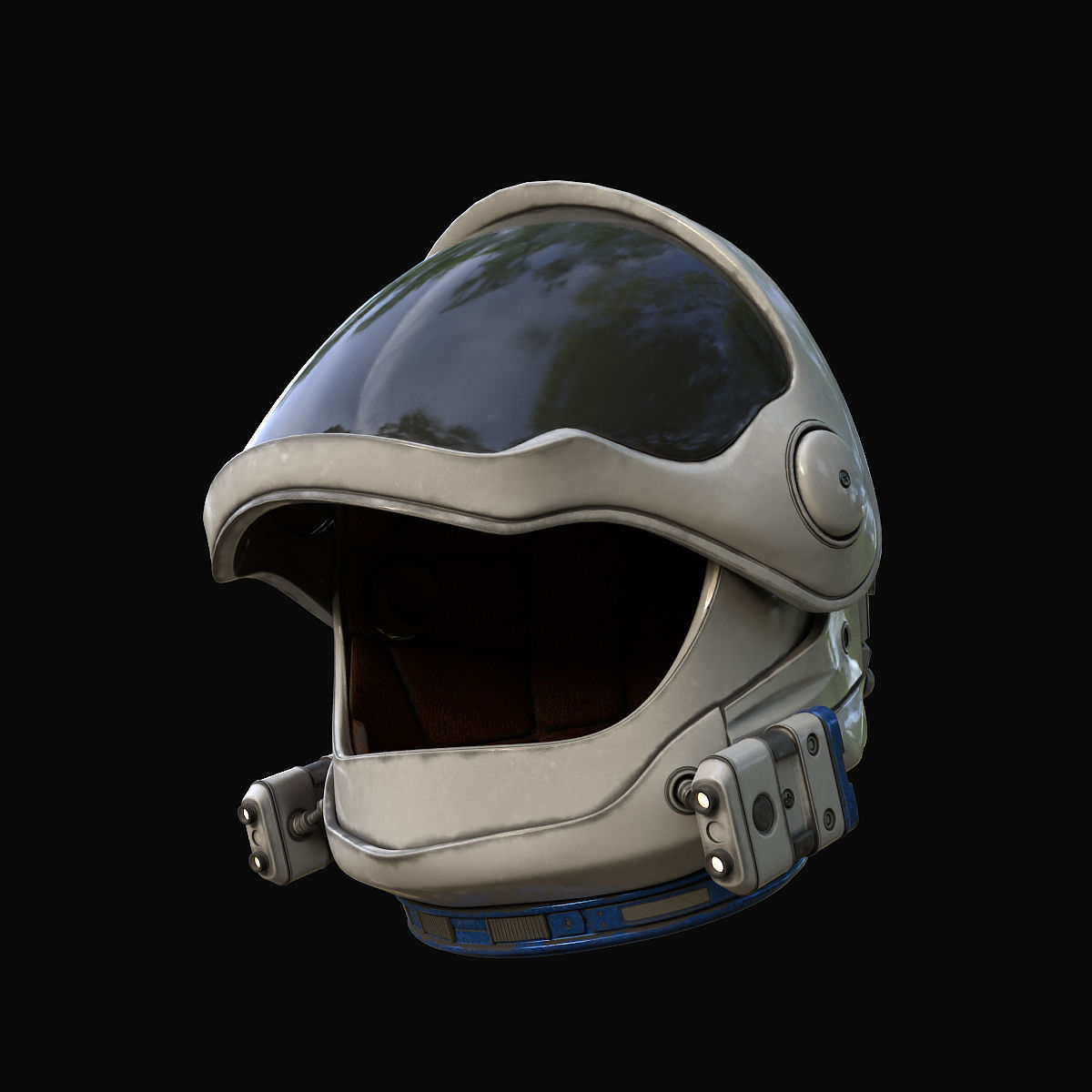Astronaut Helmet Low-poly 3D model_5