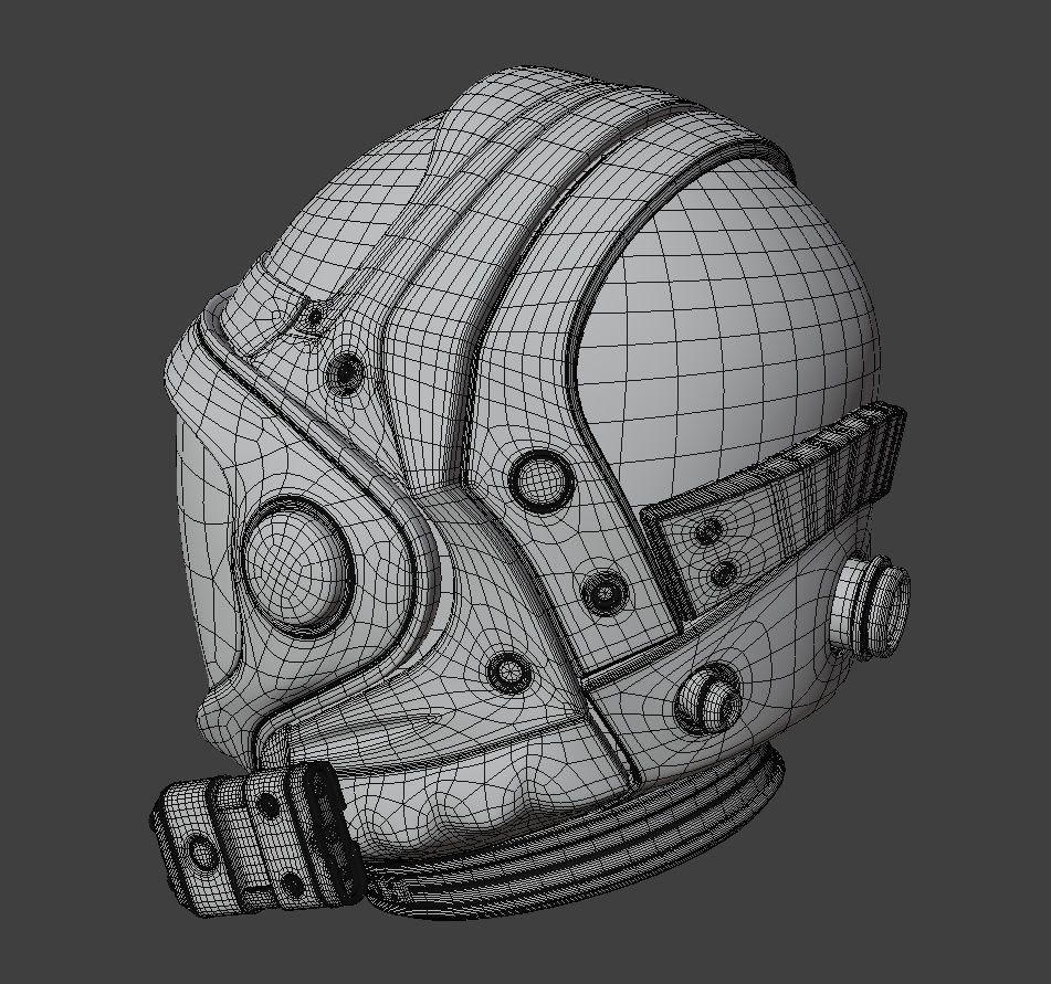 Astronaut Helmet Low-poly 3D model_7