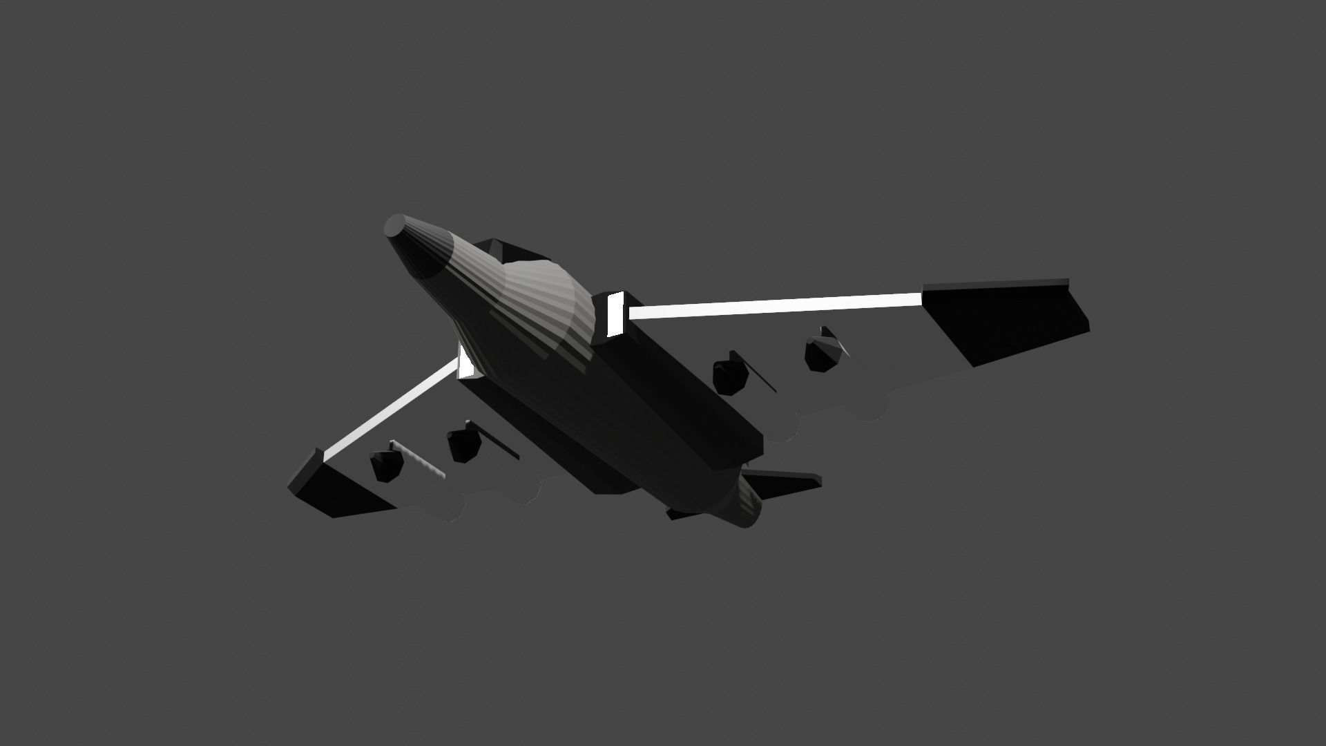 3d model low poly airplane jet plane flying Free low-poly 3D model_1