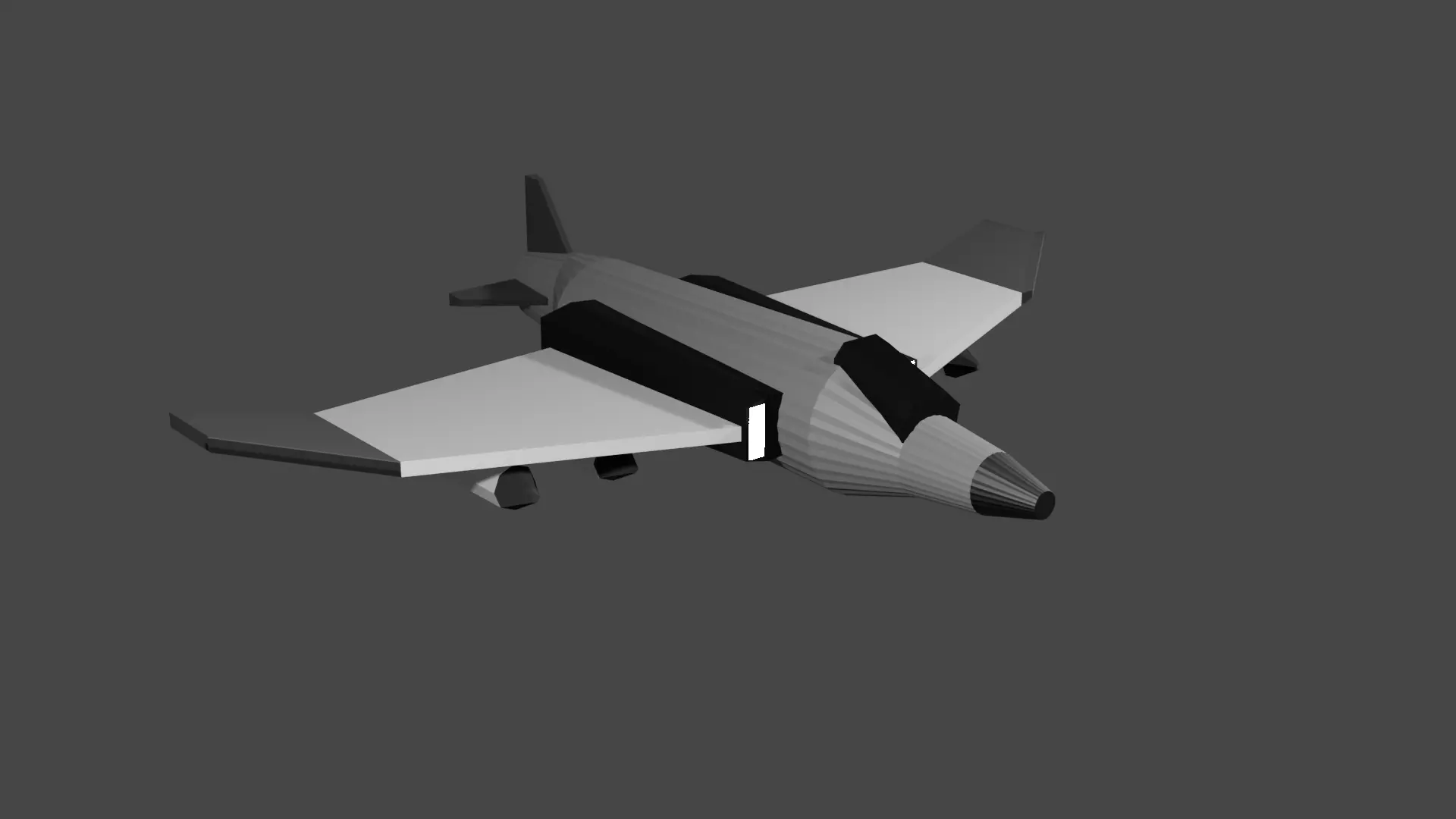 3d model low poly airplane jet plane flying Free low-poly 3D model_0