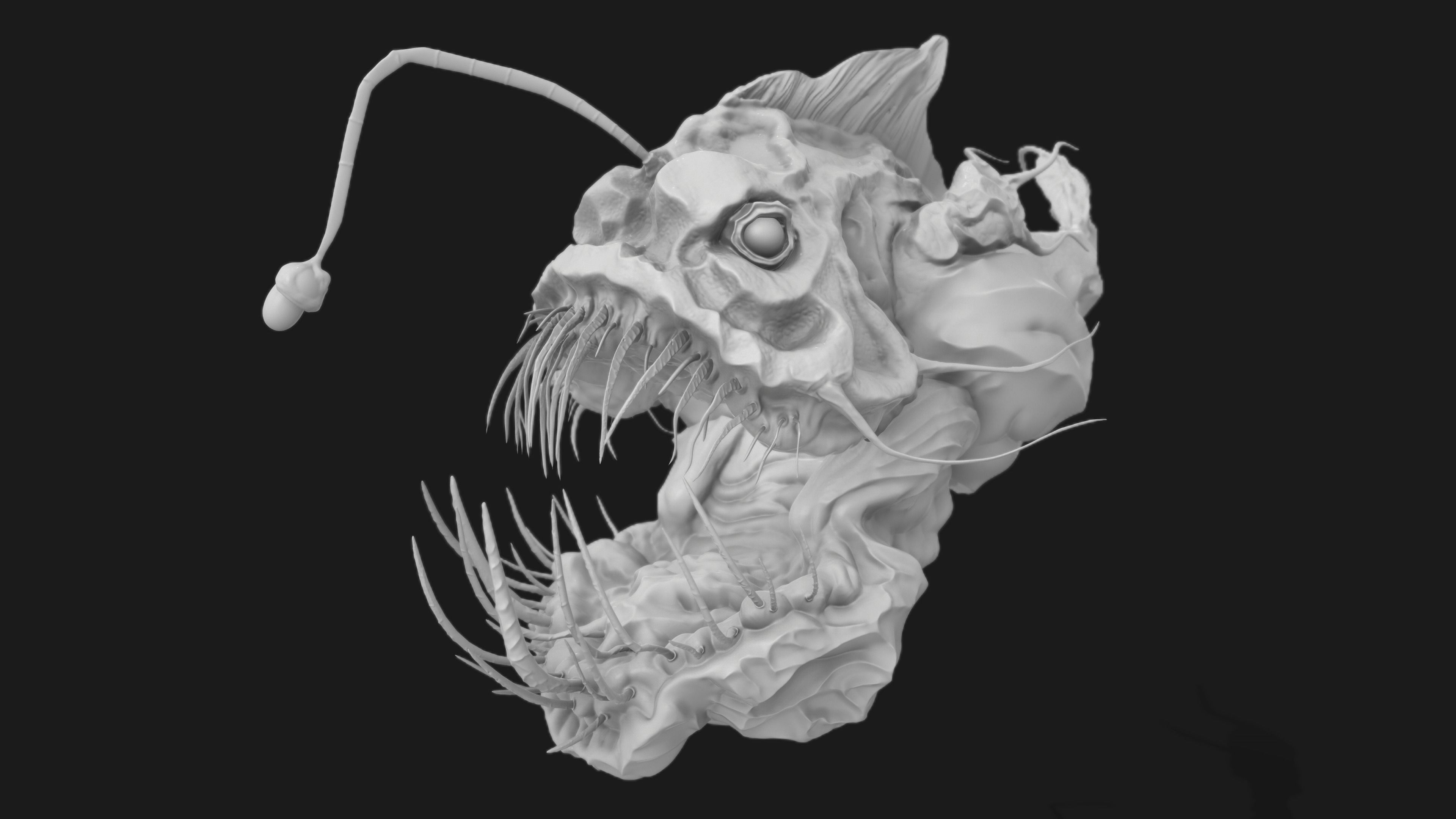 AnglerFish HighPoly fish head 3D model_5