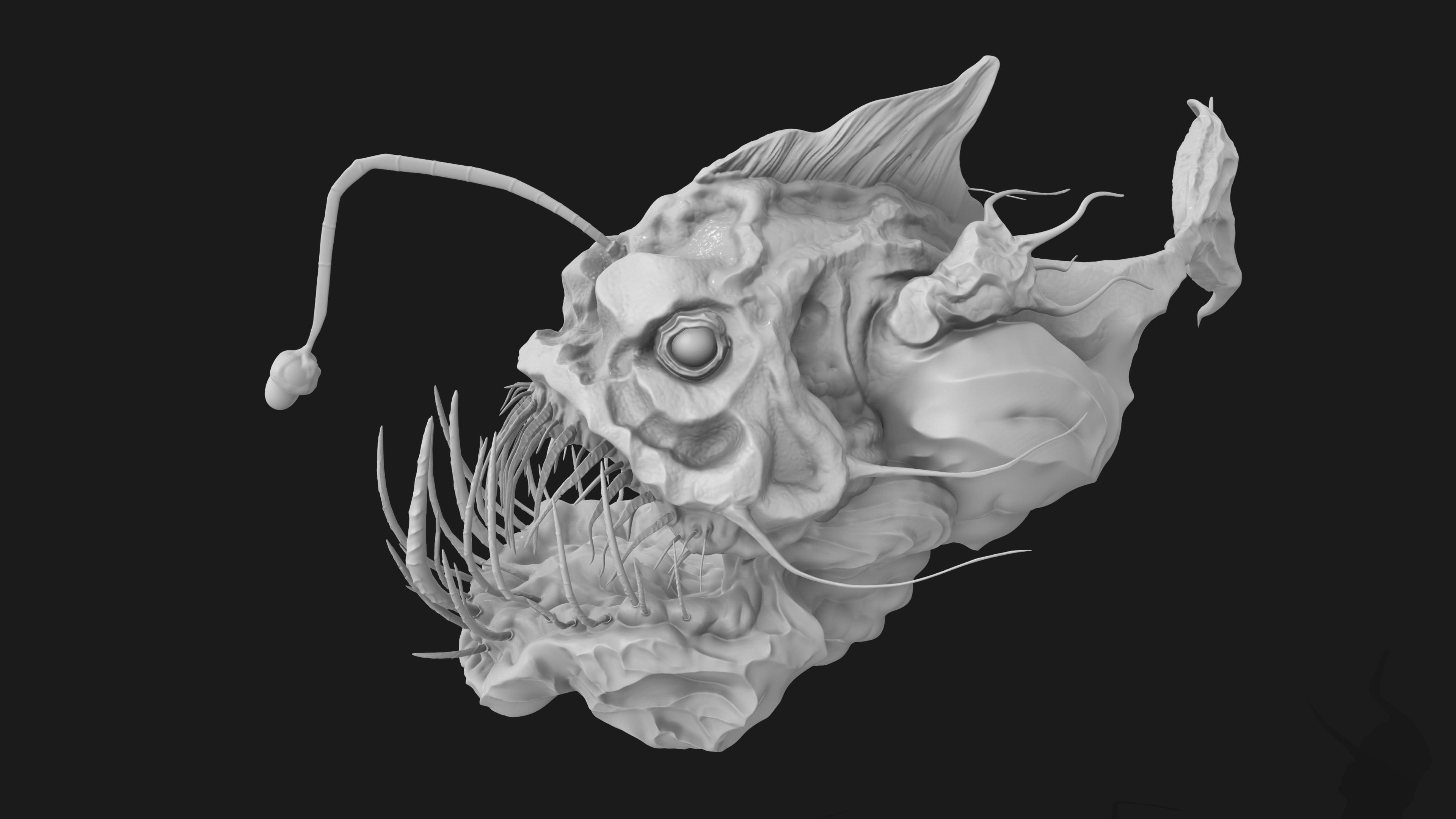 AnglerFish HighPoly fish head 3D model_3