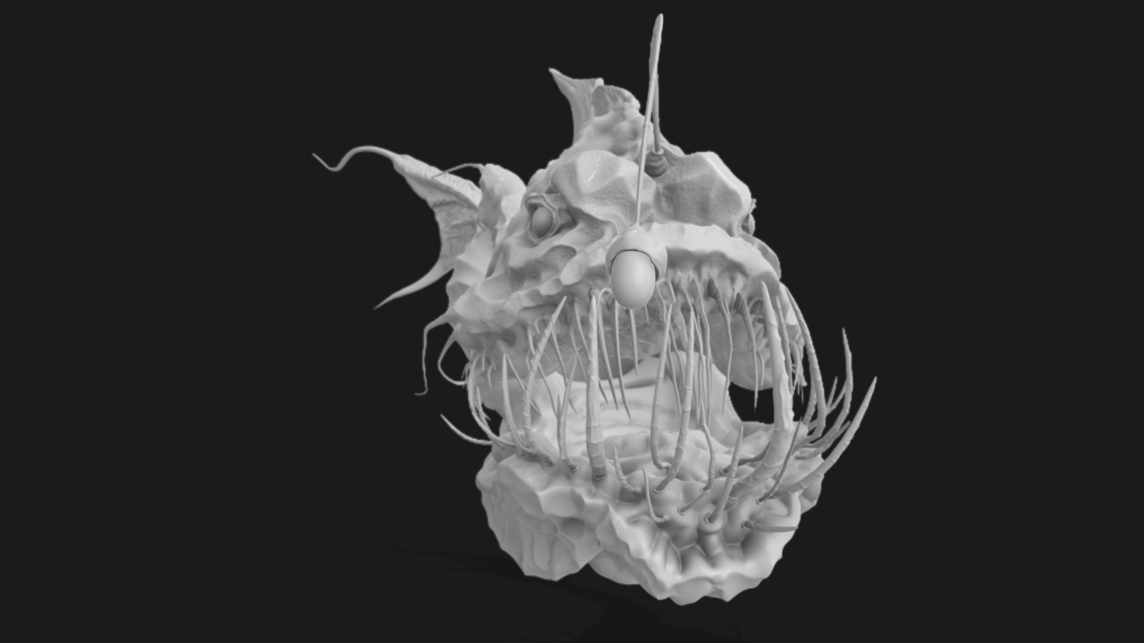 AnglerFish HighPoly fish head 3D model_4