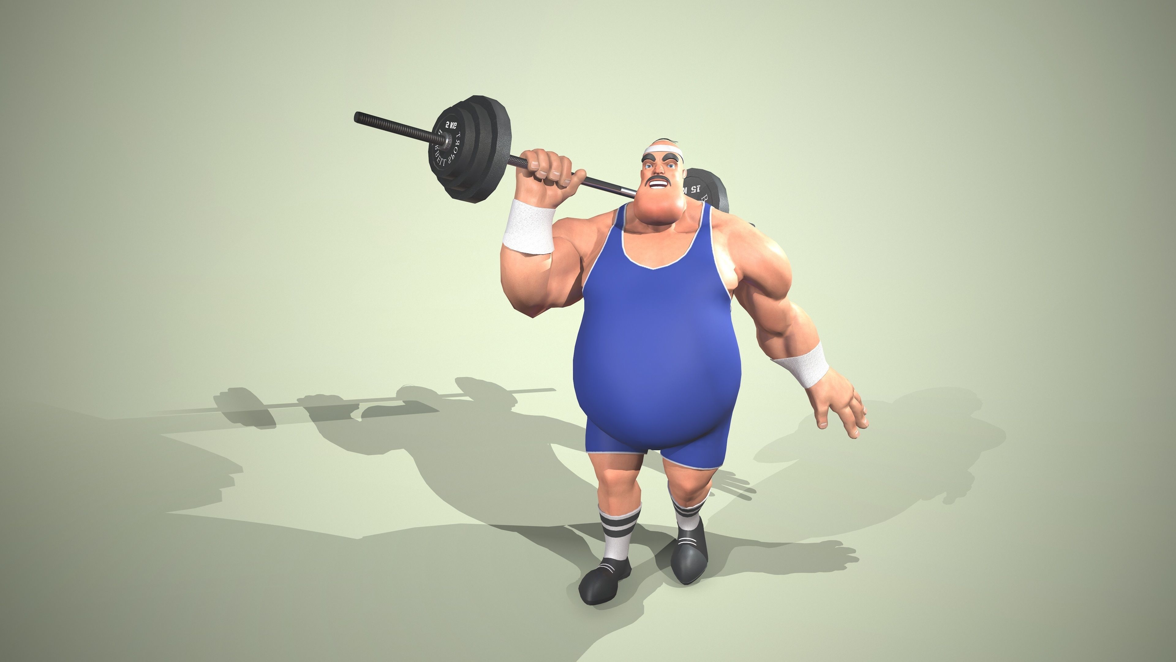 Strong man Low-poly 3D model_1